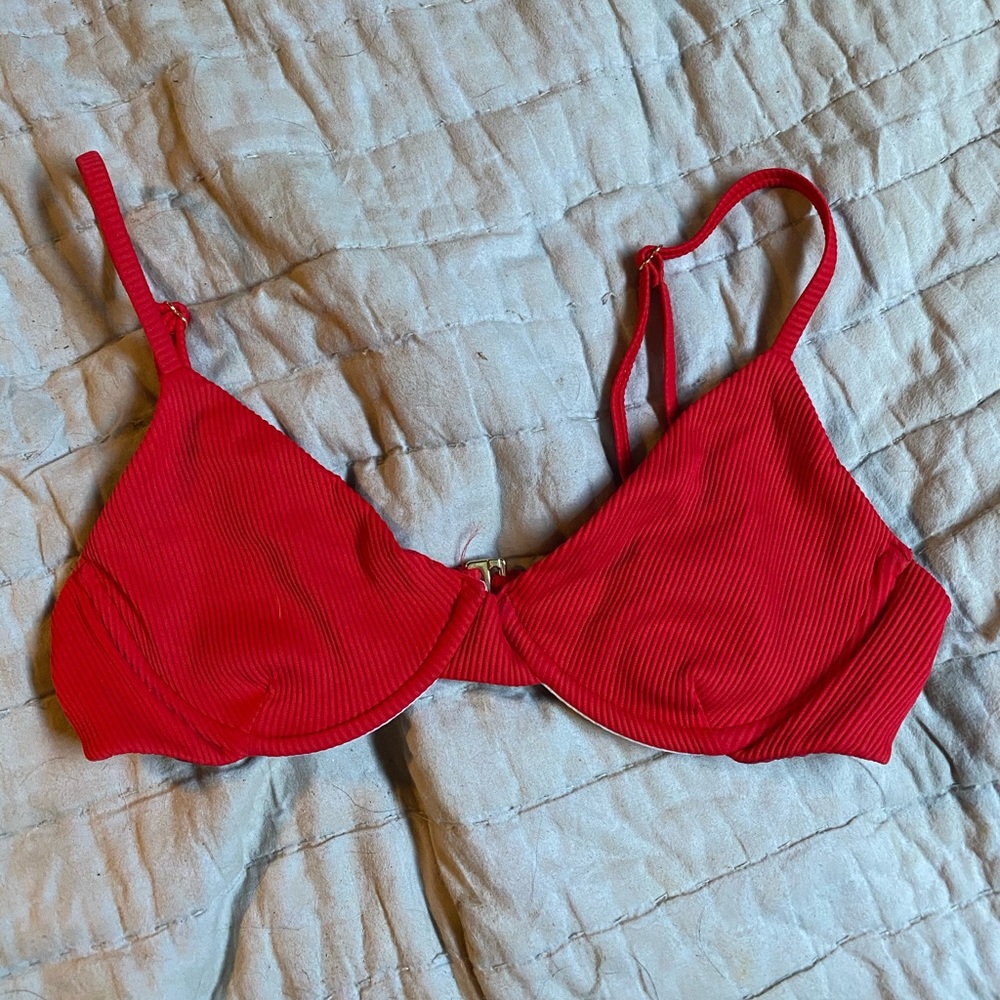 Red Rib Camilla top by Beach Riot